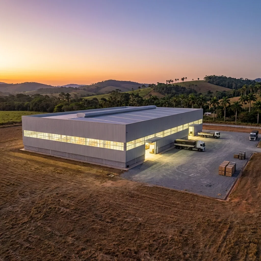 Componentes pré-moldados em montagem